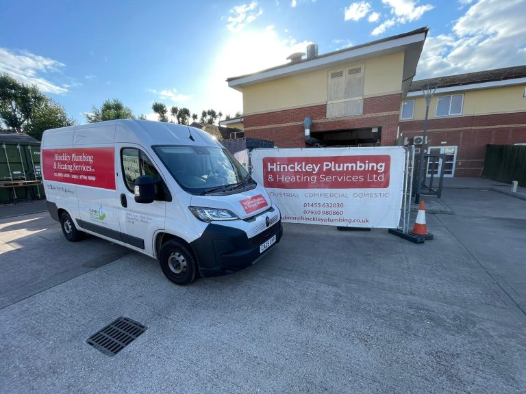 Hinckley Plumbing & Heating installing Air Source Heat Pumps at Myton Hospice