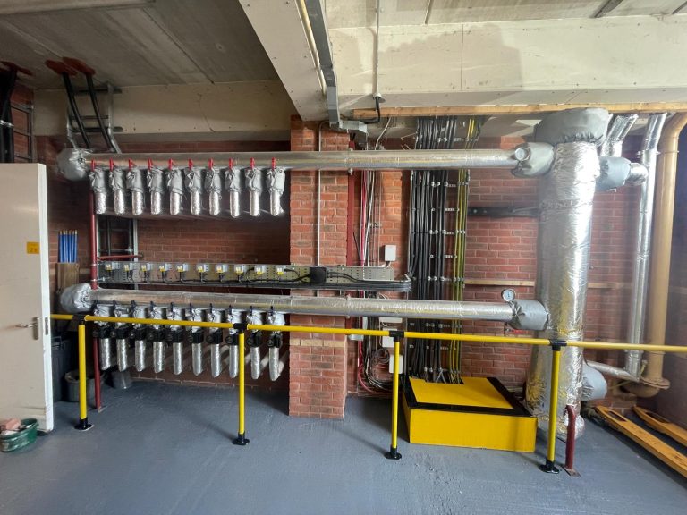 Hinckley Plumbing & Heating installing Air Source Heat Pumps at Myton Hospice